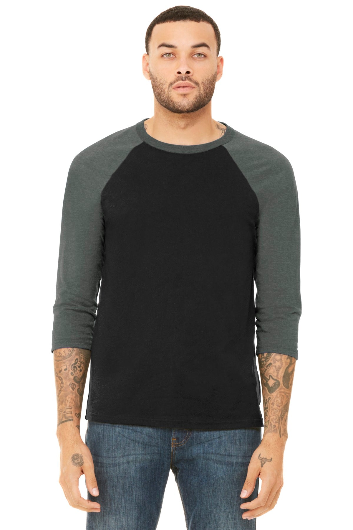 BELLA+CANVAS Unisex 3/4-Sleeve Baseball Tee