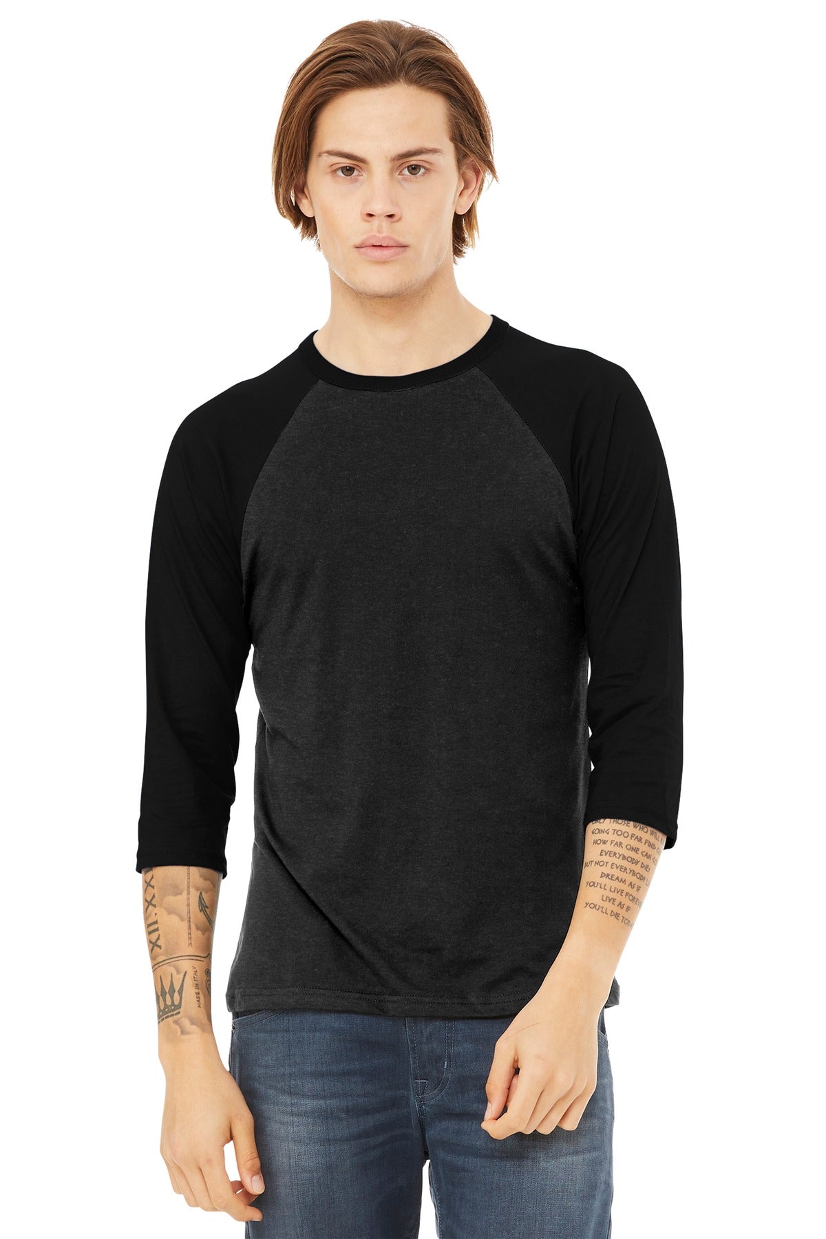 BELLA+CANVAS Unisex 3/4-Sleeve Baseball Tee