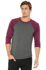 BELLA+CANVAS Unisex 3/4-Sleeve Baseball Tee