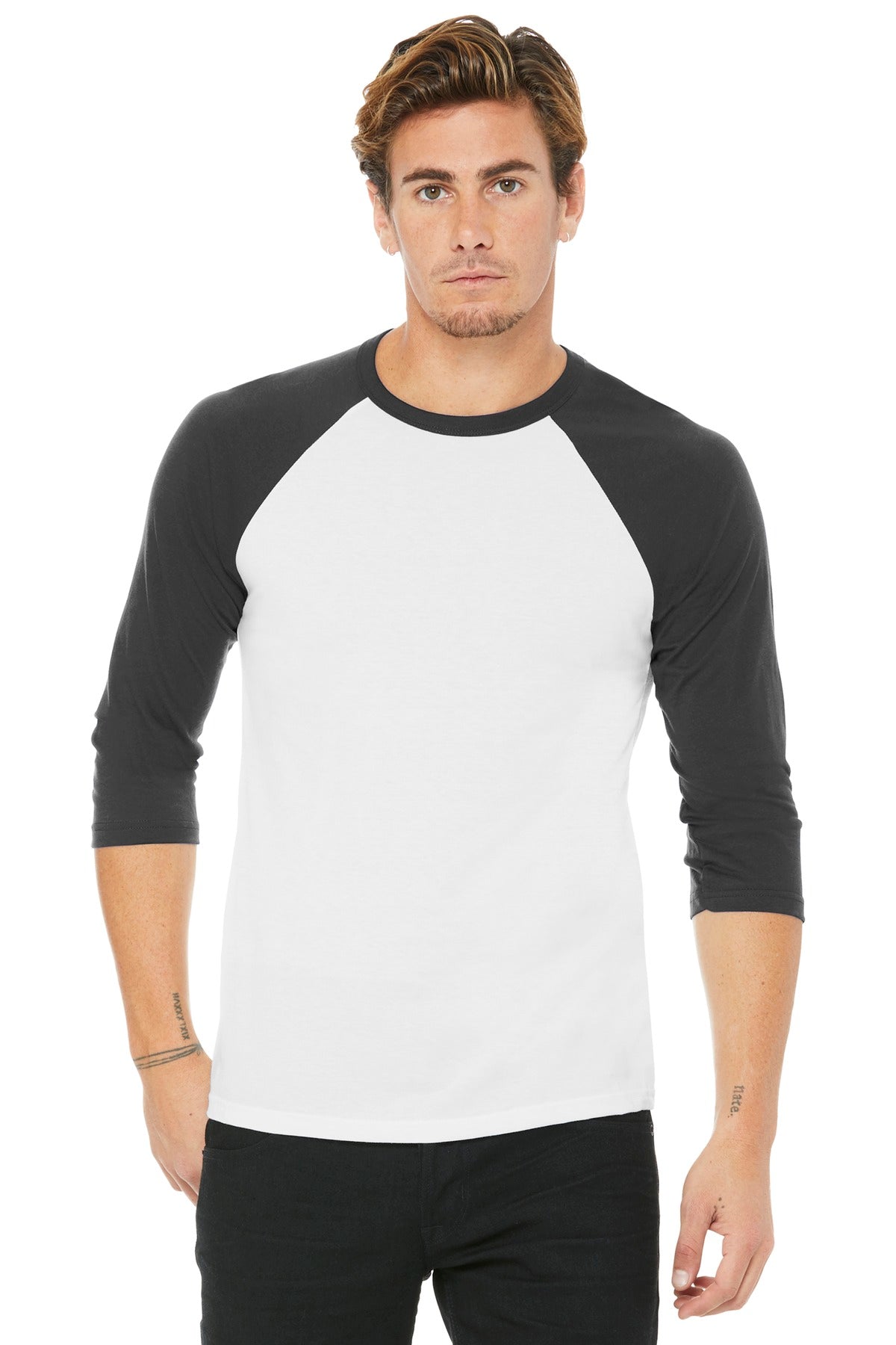 BELLA+CANVAS Unisex 3/4-Sleeve Baseball Tee