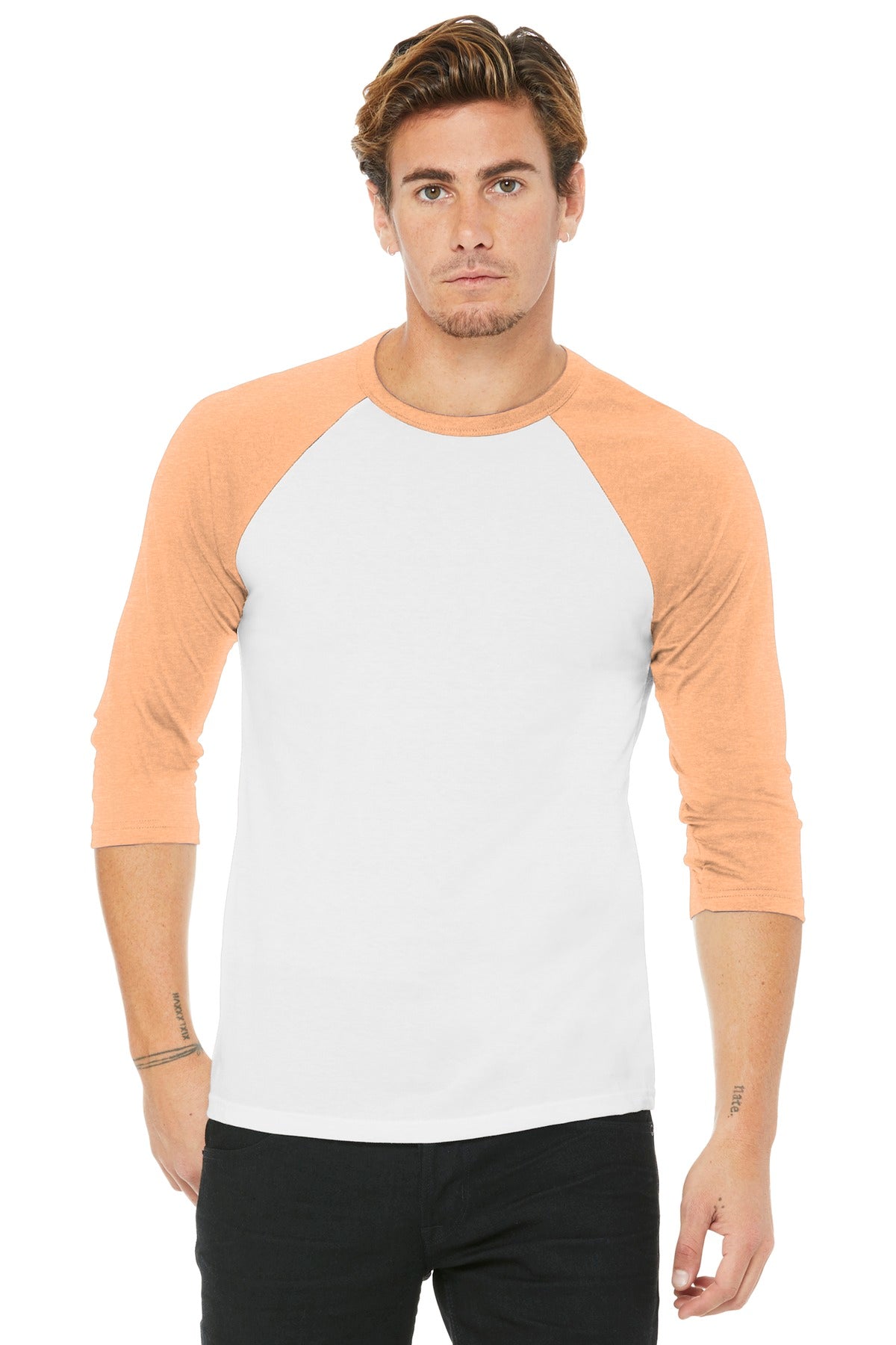 BELLA+CANVAS Unisex 3/4-Sleeve Baseball Tee