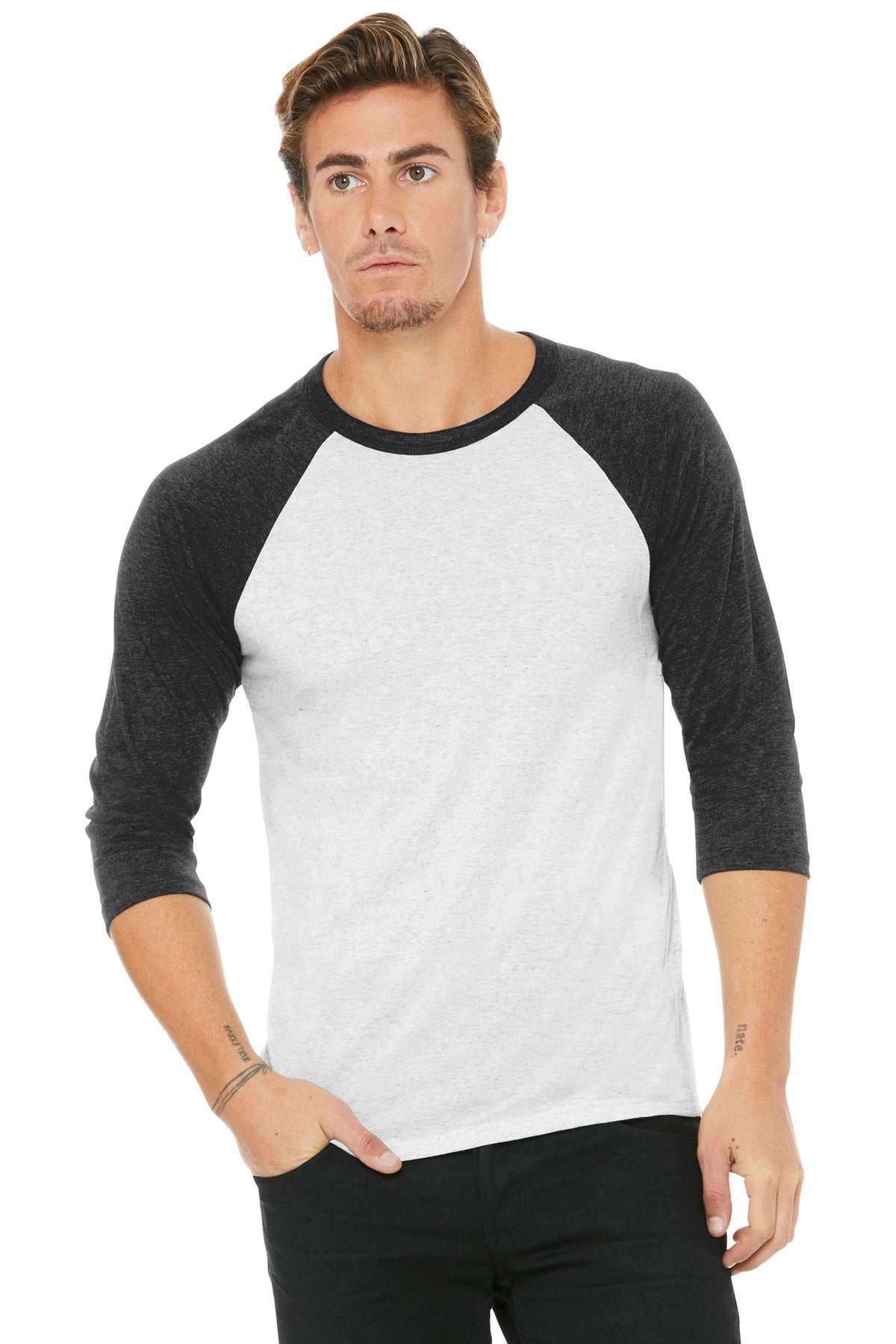 BELLA+CANVAS Unisex 3/4-Sleeve Baseball Tee