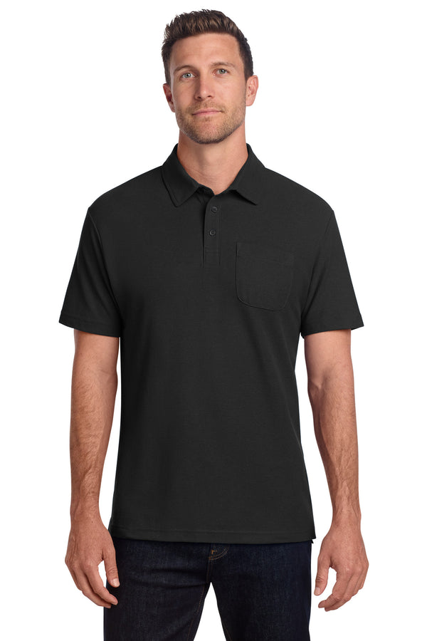 Port Authority C-FREE Cotton Blend Pique Pocket Polo