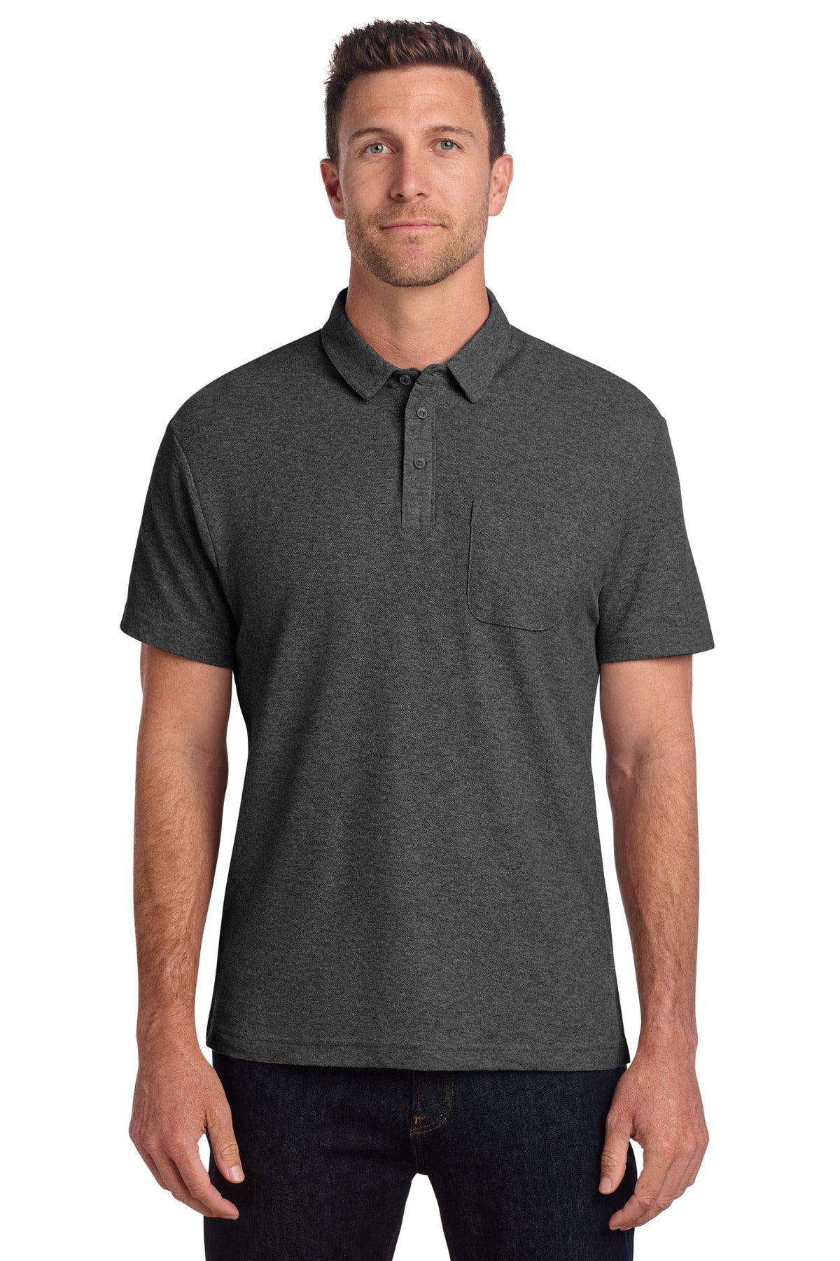 Port Authority C-FREE Cotton Blend Pique Pocket Polo