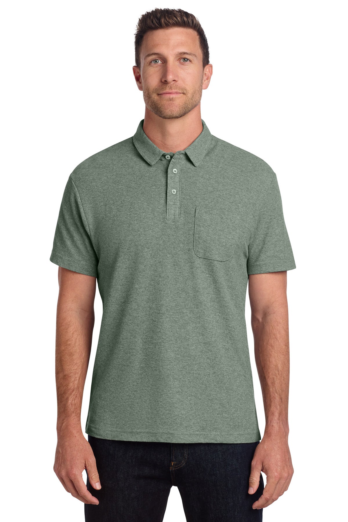 Port Authority C-FREE Cotton Blend Pique Pocket Polo