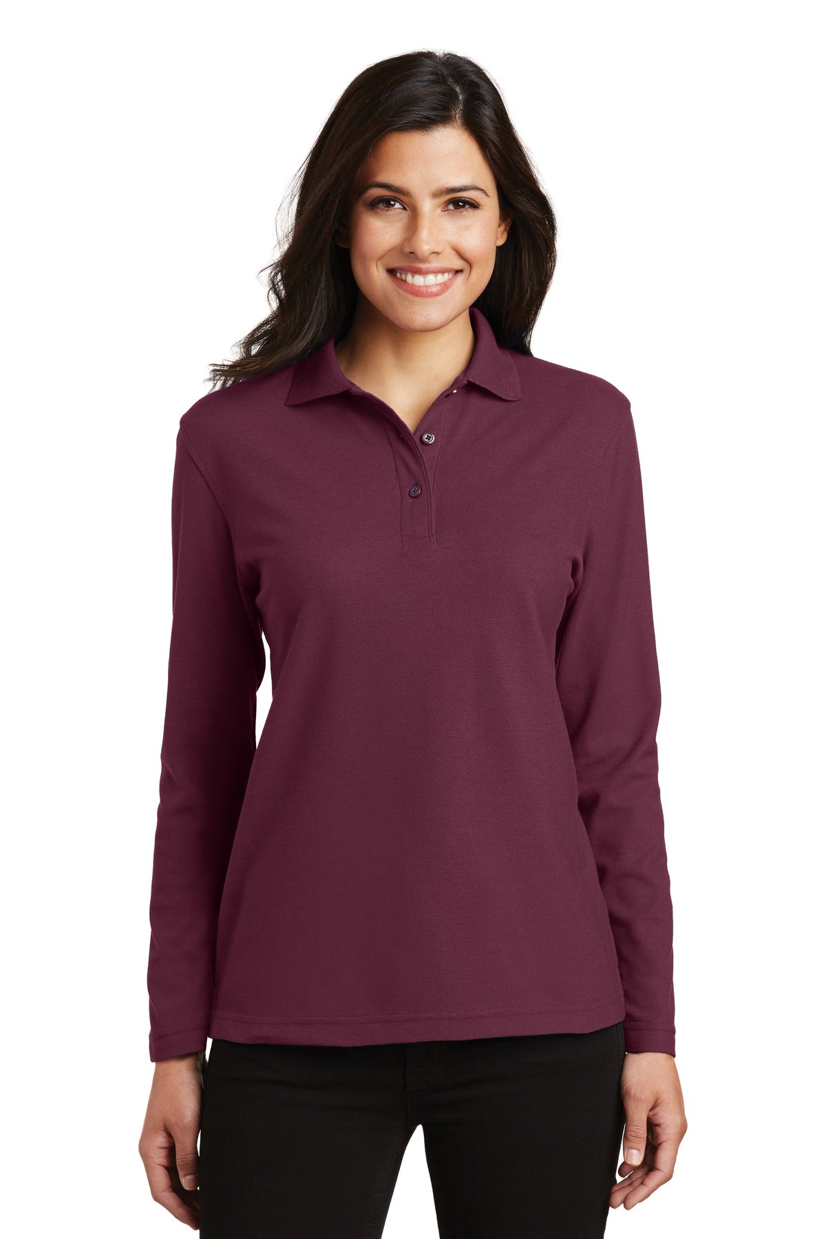 Port Authority Women's Silk Touch Long Sleeve Polo