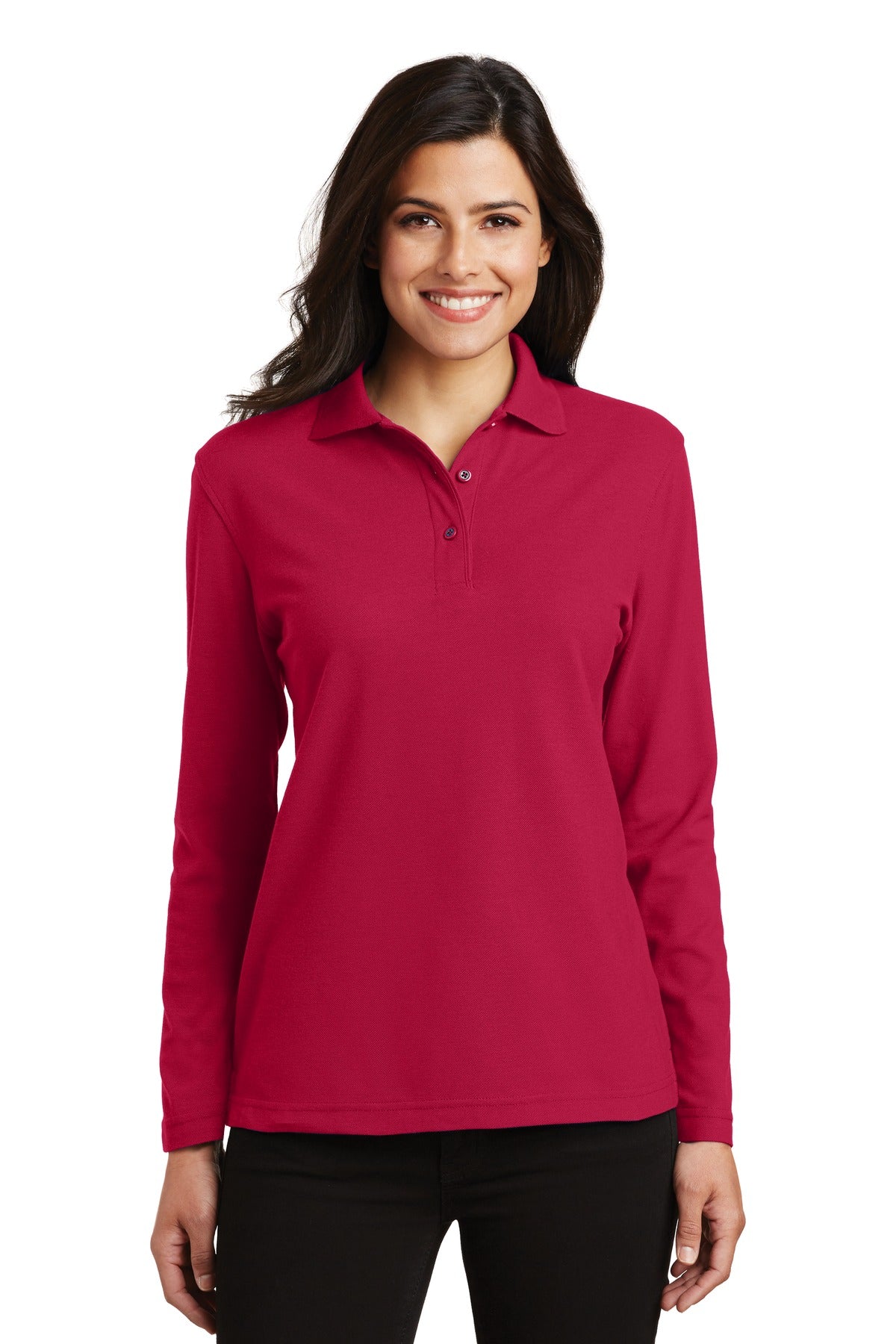 Port Authority Women's Silk Touch Long Sleeve Polo