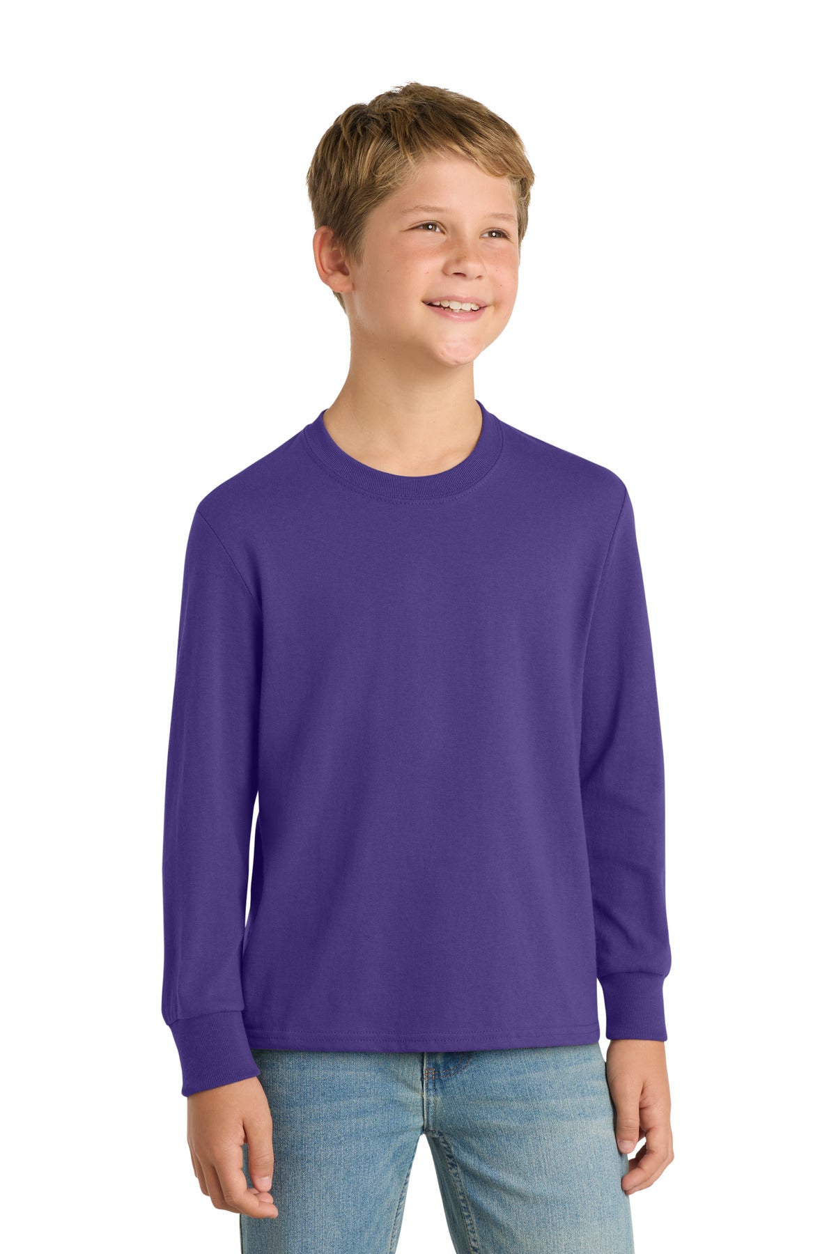 Port & Co Youth Long Sleeve Core Cotton Tee