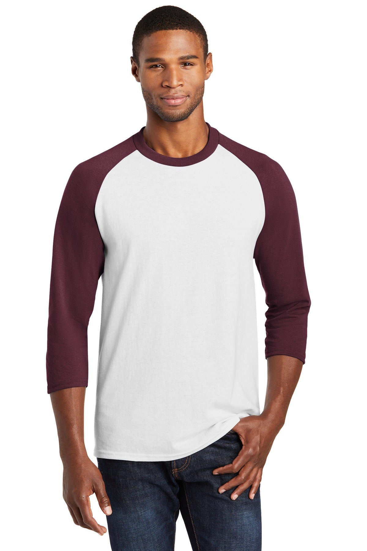 Port & Co Core Blend 3/4-Sleeve Raglan Tee