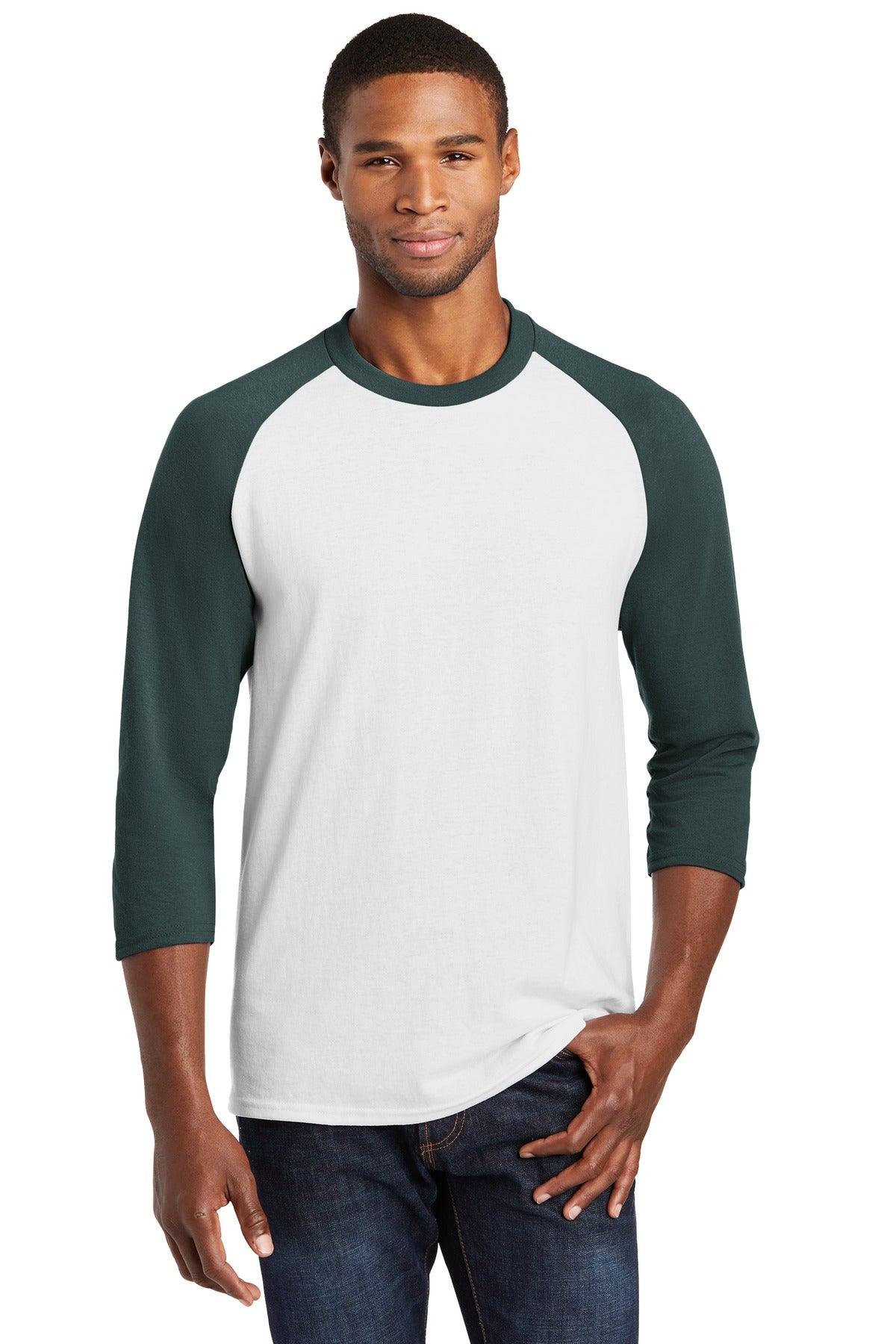 Port & Co Core Blend 3/4-Sleeve Raglan Tee