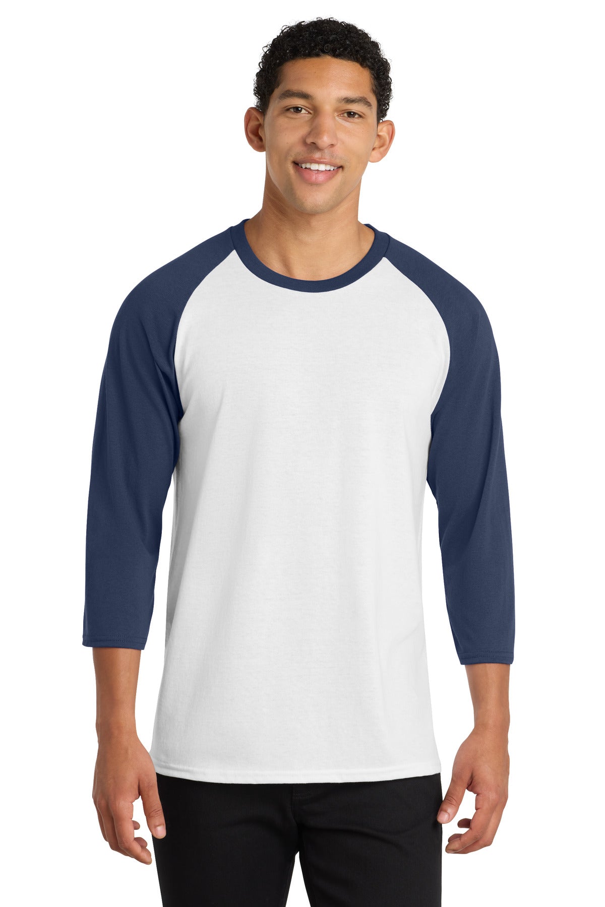 Port & Co Core Blend 3/4-Sleeve Raglan Tee