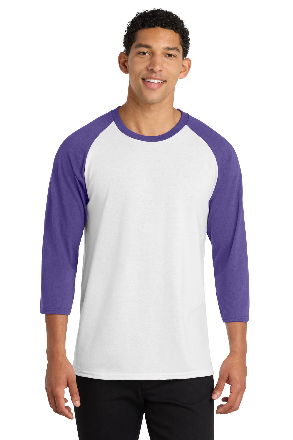 Port & Co Core Blend 3/4-Sleeve Raglan Tee