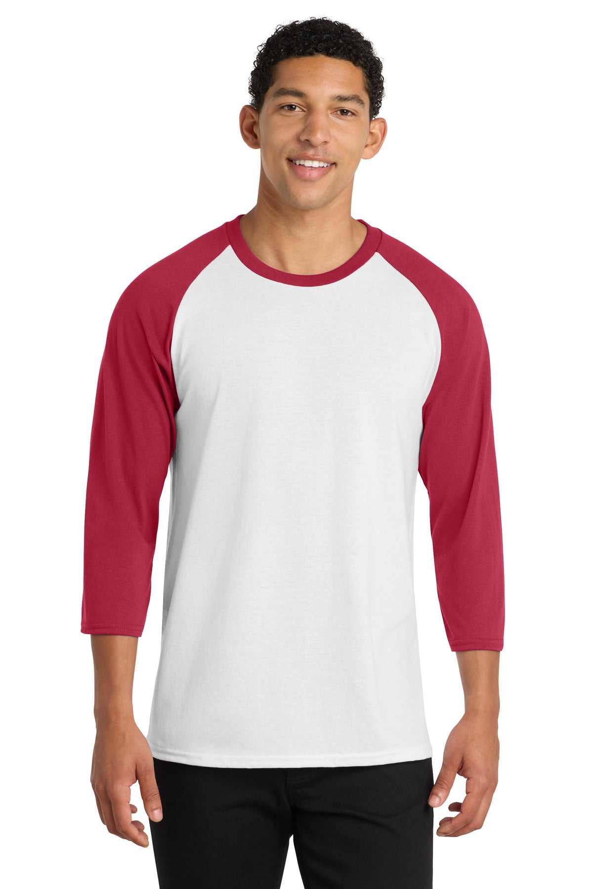 Port & Co Core Blend 3/4-Sleeve Raglan Tee