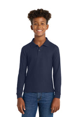 Port Authority Youth Long Sleeve Silk Touch Polo