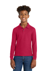 Port Authority Youth Long Sleeve Silk Touch Polo