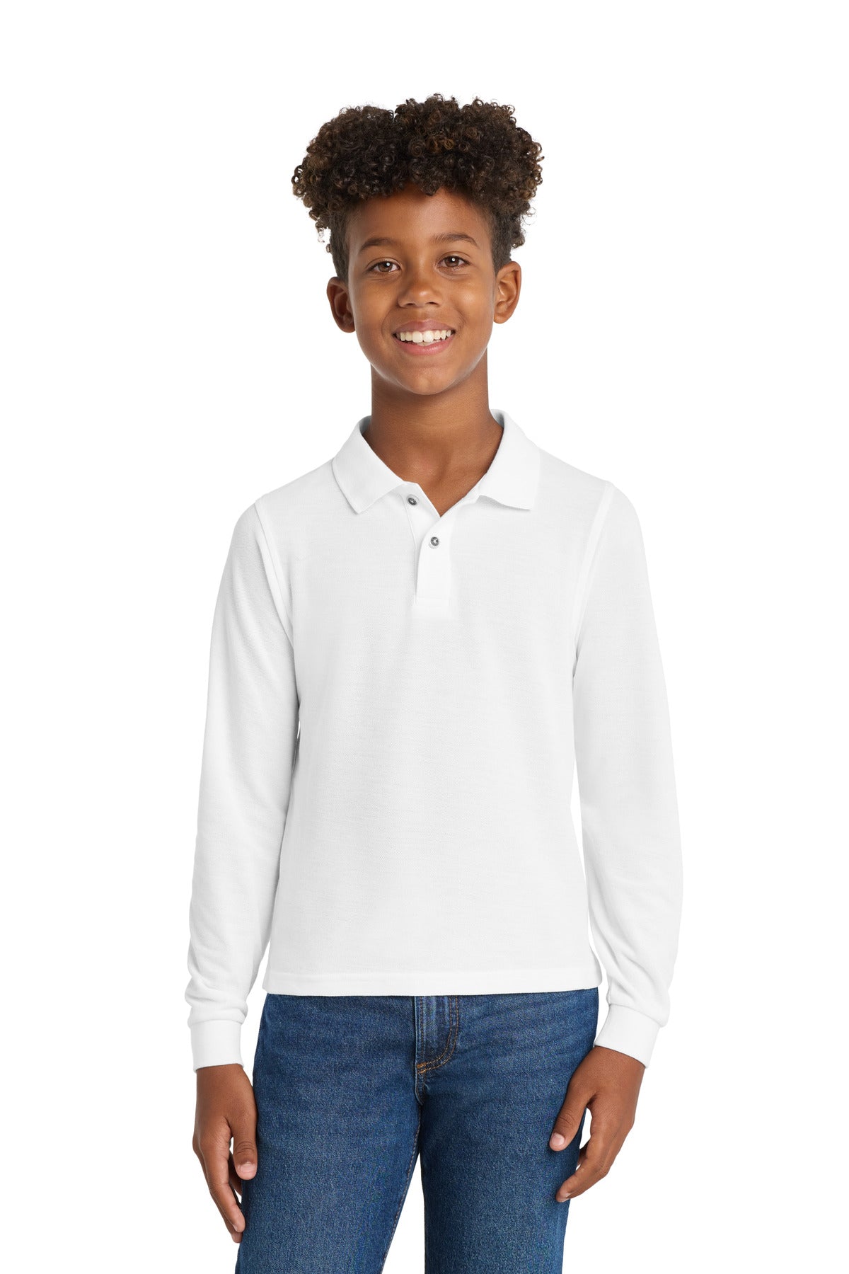 Port Authority Youth Long Sleeve Silk Touch Polo