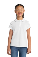 Port Authority Girls Silk Touch Peter Pan Collar Polo