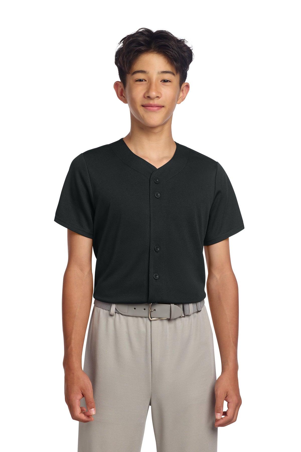 Sport-Tek Youth PosiCharge Tough Mesh Full-Button Jersey