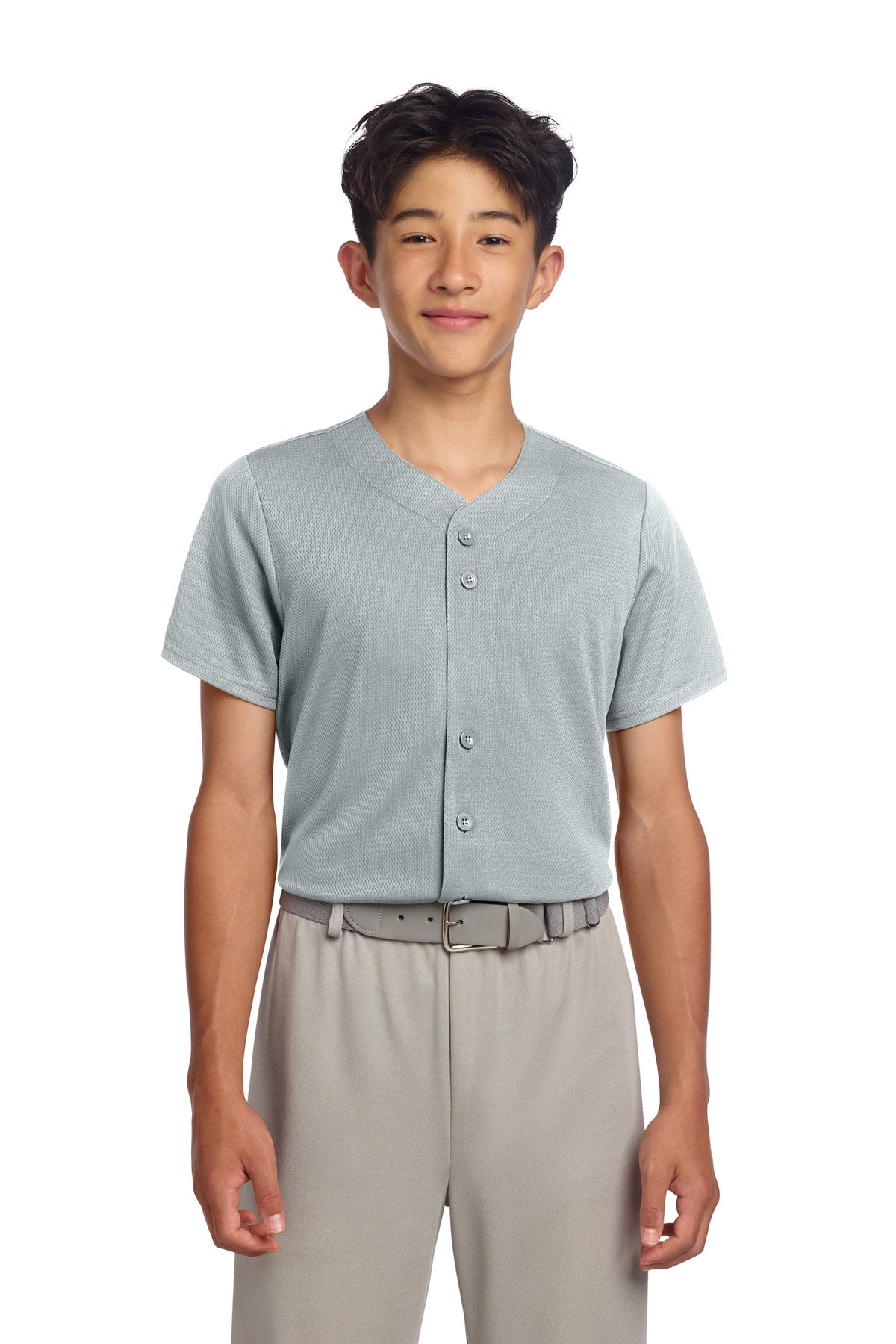 Sport-Tek Youth PosiCharge Tough Mesh Full-Button Jersey