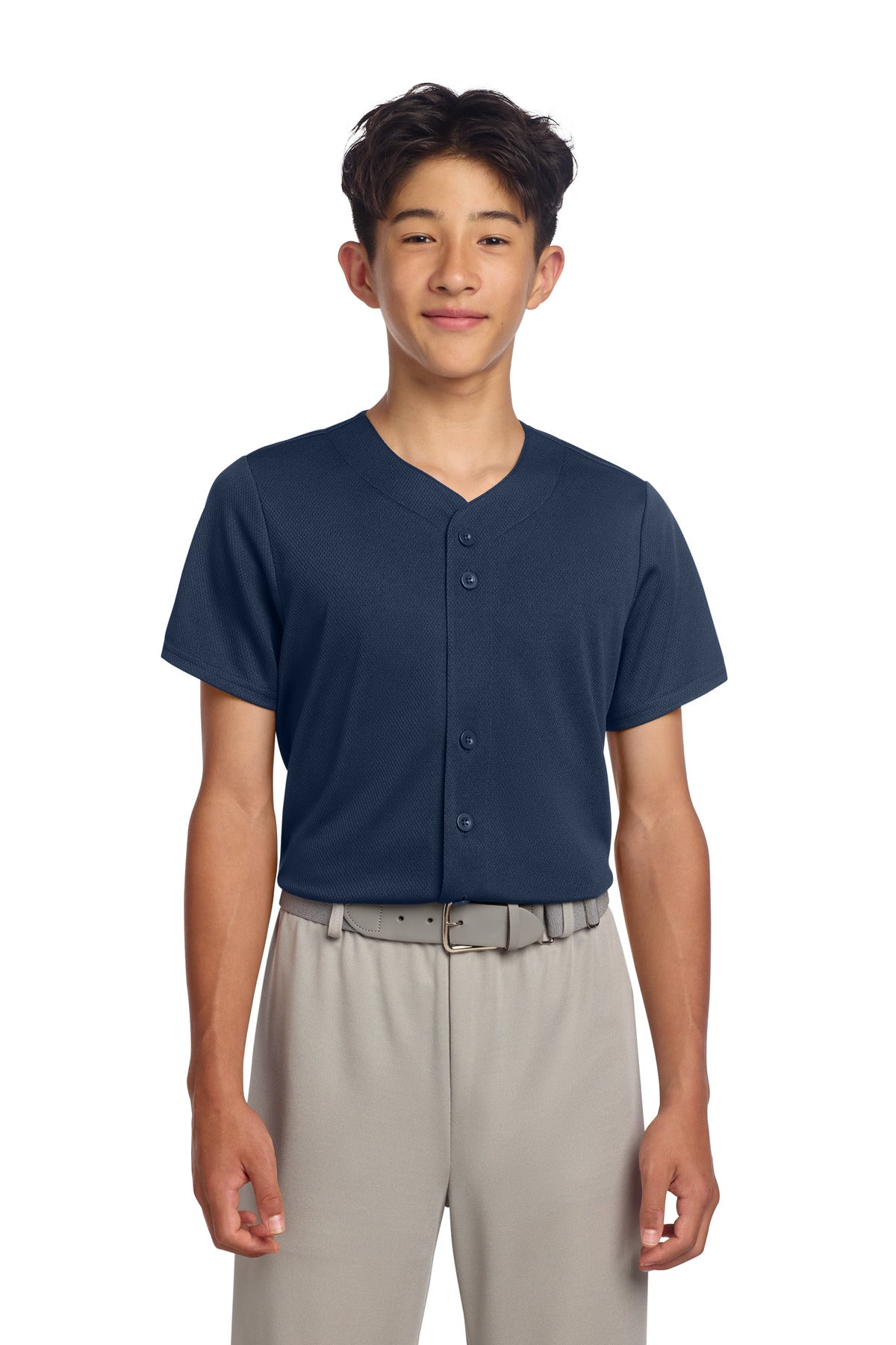 Sport-Tek Youth PosiCharge Tough Mesh Full-Button Jersey