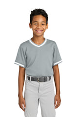 Sport-Tek Youth Tough Mesh V-Neck Baseball Jersey