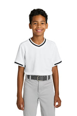 Sport-Tek Youth Tough Mesh V-Neck Baseball Jersey